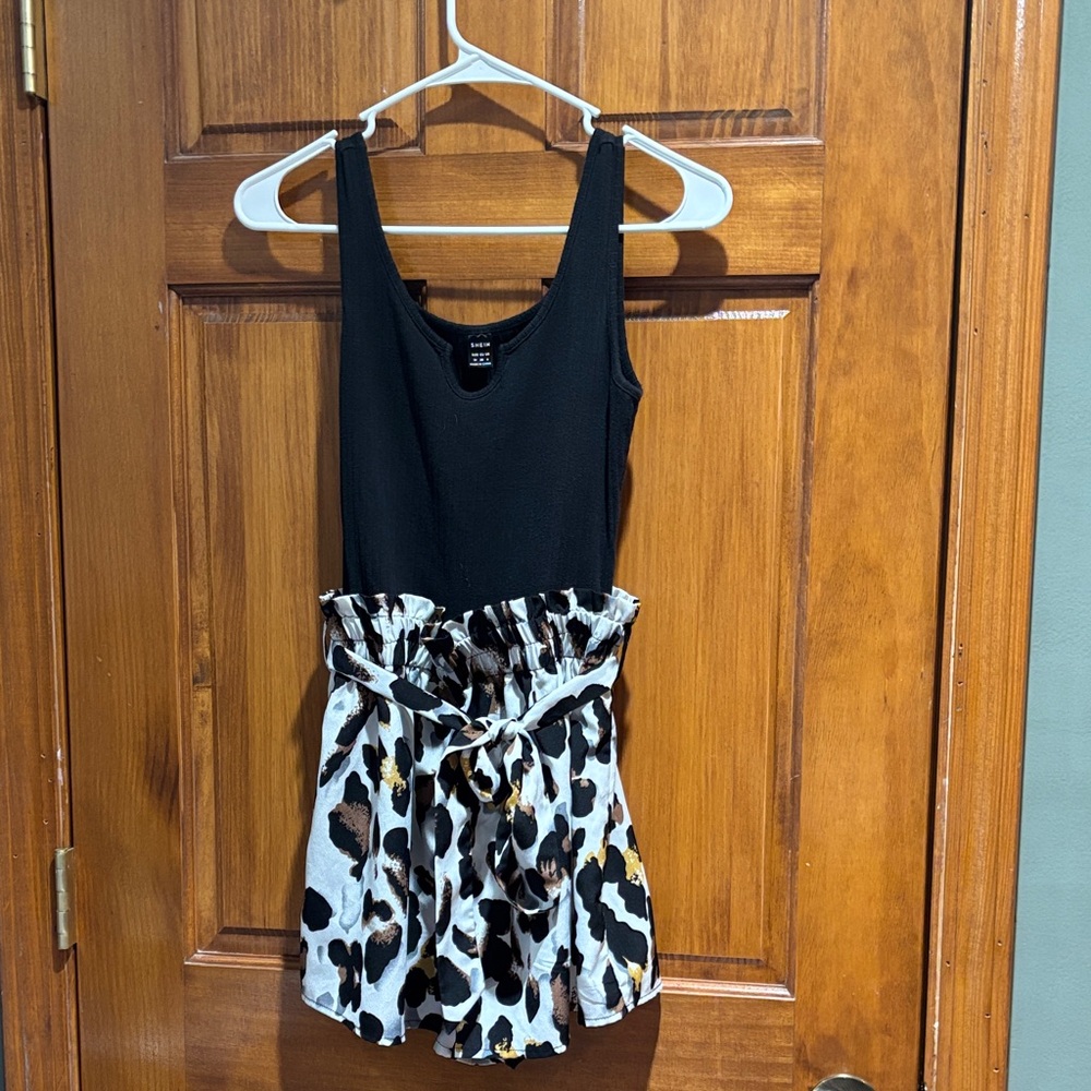 SHEIN Black Ribbed Tank Top shorts romper